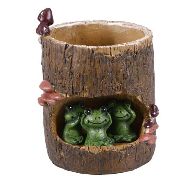 Green Frog Flower Pot