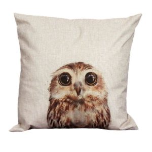 Vintage Owl Cotton Pillow Cover