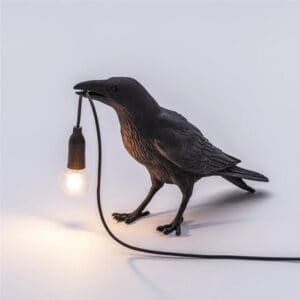 Crow Lamp black A standing