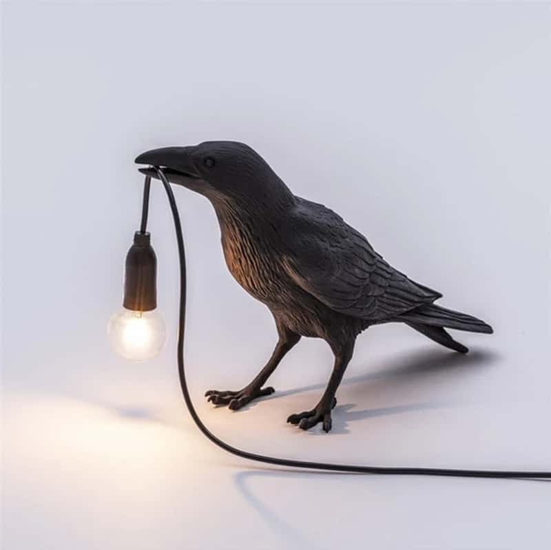 Crow Lamp black A standing