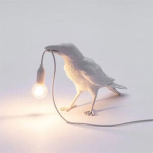 Crow Lamp white A standing