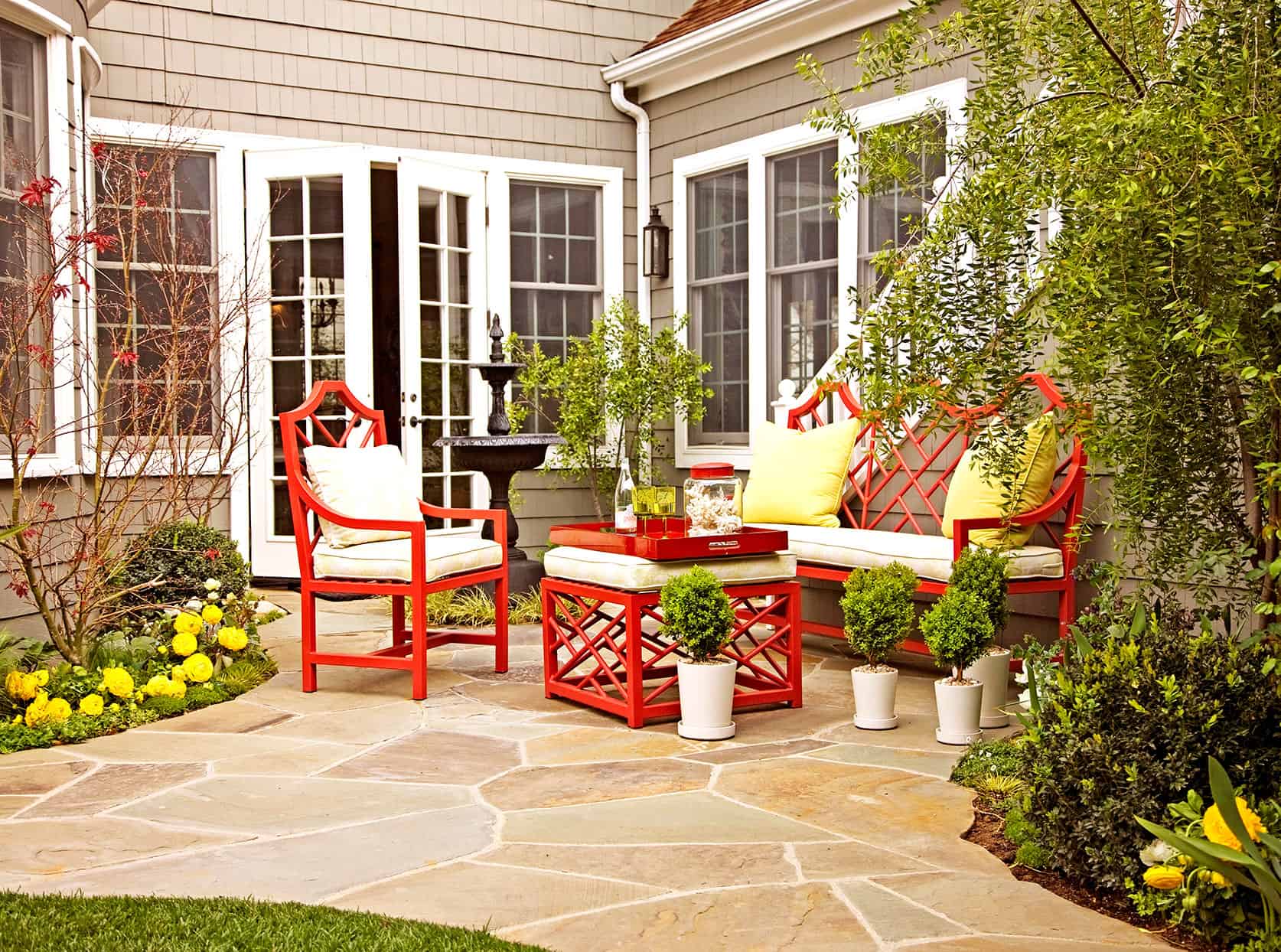 How do you prevent garden chairs from sinking in grass?