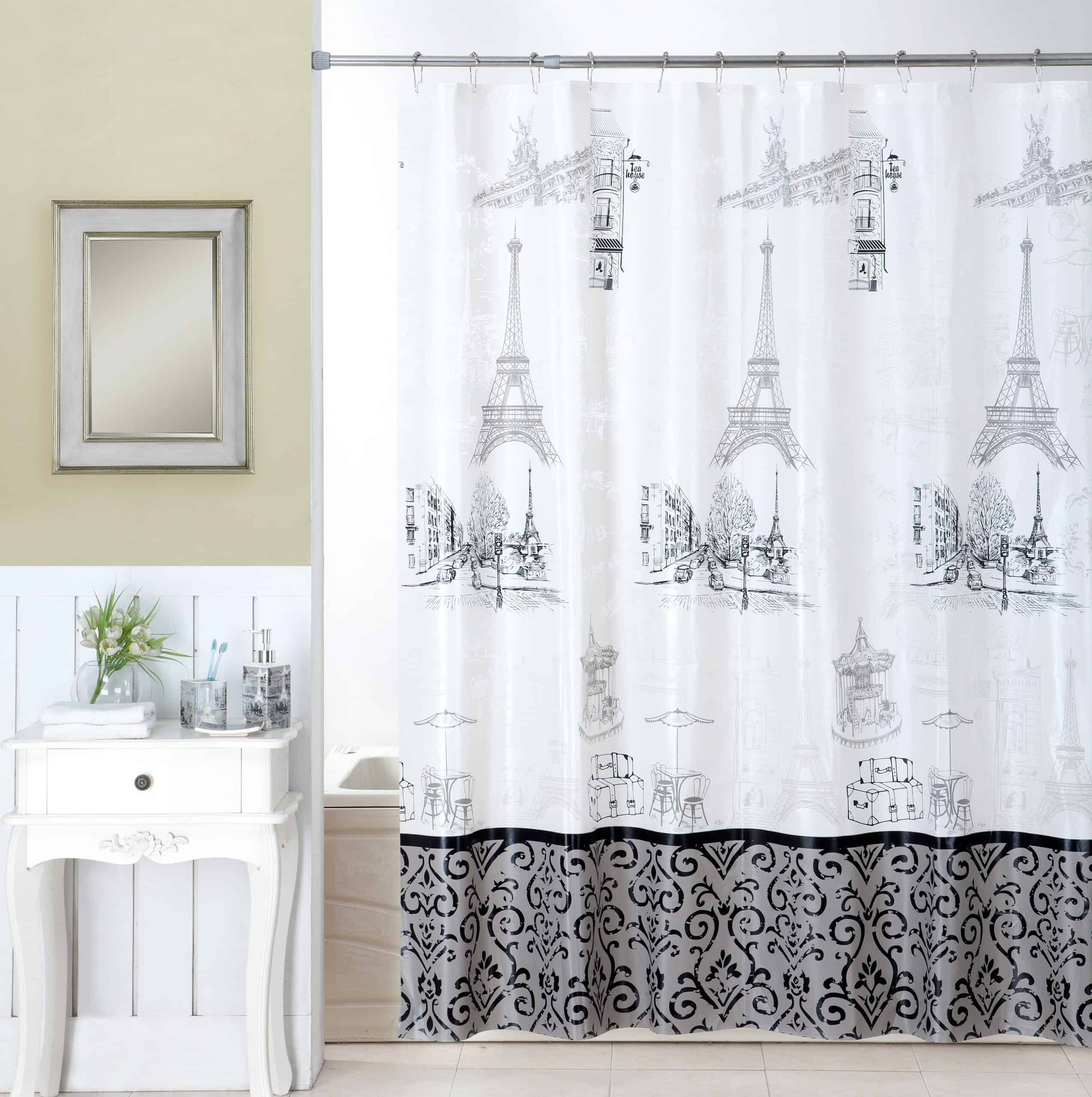 how to decorate shower doors with curtains - shower curtain