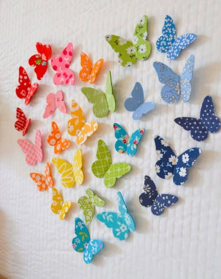 how to make butterfly wall decor - buttery decor in wall made in fabrics